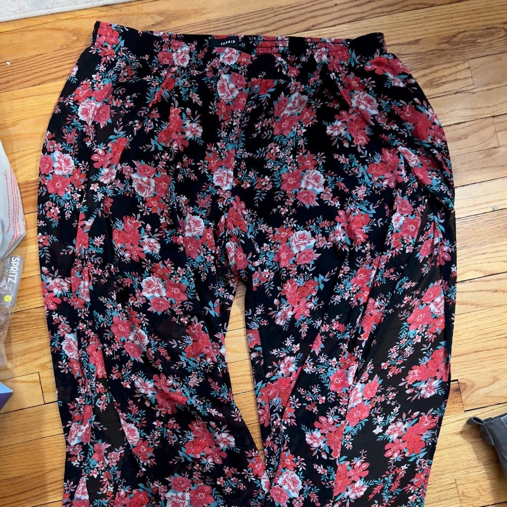 Torrid split leg summer palazzo floral print